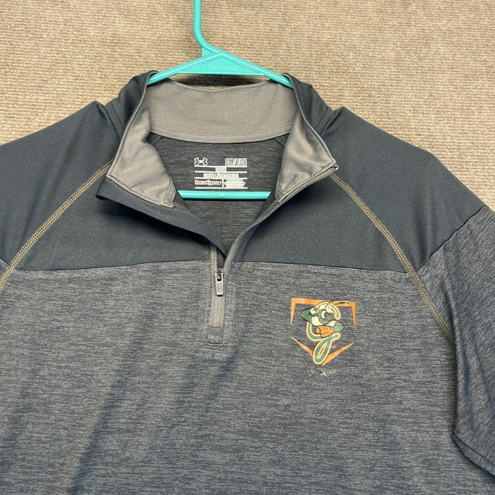 Greensboro Grasshoppers 1/4 Zip Pullover Men's Small Under Armour Heather Gray